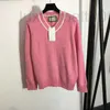 Pulls pour femmes Designer col en V tricot femmes pull à manches longues 2 couleurs lettres sweats femme marque petit haut 0337