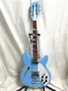 High Quality 360 12 String Blue Electric Guitar White Pickguard R Bridge Chrome Hardware