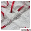 Other Event Party Supplies Sashes New Luxury Rhinestone Adornment Belt Dress Accessories 100 Handmade Best Selling Bridal Fro Prom P Dhh0R