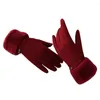 Cycling Gloves 1 Pair Ladies Full Finger Imitation Cashmere Coldproof Windproof Good Stretch Riding For Daily Wear