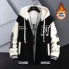 Herren Jacken Herbst Winter Thermo Fleece Jacke Männer Print Harajuku Casual Kein Pilling Mantel Street Hip Hop Patchwork Baseball 230309