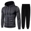 Homens Tracksuits Homens Gradiente Zip Cardigan Terno Tracksuits Primavera Outono Hoodie Jogging Calças Fitness Casual Roupas Sportswear Set Plus Size 230309