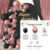 Andra evenemangsfestleveranser 98 st Black Ballon Garland Arch Kit Metallic Rose Gold Confetti Latex Balloon Wedding Birthday Party Bridal Baby Shower Decor 230309