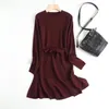 Повседневные платья Elmsk Simple Winter Dress Women Fashion Modern Sweath vestidos England Style Office Lady Lady Mini