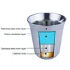 Mugs Behogar 2PCS 170ml/5.75OZ Coffee Cup Double Wall Insulation Anti-scalding Stainless Steel For Espresso Mug