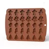 2023 Kerstmis Siliconen Chocolade Mot Geperebread Man Xmas Tree Sneeuwman Handschoenen Gummy Candly Mold Kitchen Party Diy Baking Tool