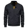 Jaquetas masculinas marca bombardeiro jaqueta gola sólida cor negócios casual casaco outono inverno moda esportes beisebol homens 5xl 230309