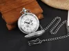 Pocket Watches Antique Steampunk Vintage Roman Numerals Automatic Mechanical Watch Necklace Silver Black Retro Clock Chain Reloj Hombre