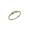 Klusterringar 2023 S925 Sterling Silver Gentle and Sweet Bow Golden Peas Ring Simple Elegant Student Girl