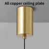 Pendant Lamps Creative All Copper Acrylic LED Lights Simple Room Decor Modern Bar Restaurant Bedside Ceiling Hanging