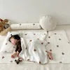Bedding Sets Korean Baby Cot Crib Quilted Sheet Cotton Bear Bunny Star Moon Embroidery Kids Infant Sheets Bed Cover Bedding Make Custom Size 230309