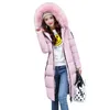 Frauen Trench Coats Frauen Wintermatel Jacke warmer Parkas Pelzkragen Frauen Außenbekleidung hochwertige Baumwolle lang