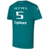 UX8W 2023 Nya herr- och kvinnors F1-team T-shirt S Aston Martin Webbplatsföraren Sebastian Vettel Short Sleeve Man Breathable Leisure på sommaren 8B4I