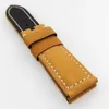 24 mm Brown Nubuck Calf Leather Watch Band Strap Fit For PAM PAM 111 Wirst Watch