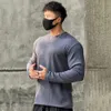 Heren t -shirts herfst winter casual t -shirt mannen lange mouwen met lange mouwen vaste shirt gym fitness bodybuilding tees tops mannelijke mode slanke strepen kleding 230309