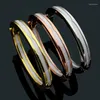 Bangle 2023 Fashion Titanium Steel Jewelry Oval Ceramic Bracelet Black And White For Women