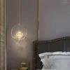 Lampes suspendues lumière luxe petit lustre cristal chevet pour chambre à coucher