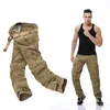 Męskie spodnie moda ładunek wojskowy luźne workowate spodnie taktyczne oustdoor swobodne bawełniane multi kieszeni duże rozmiar 230309