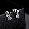 Charm New Fashion Female Earrings 925 Silver Needle Butterfly Heart Zircon Earrings for Women Party Statement Jewelry Gift Wholesale L230309