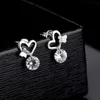 Charme Nouvelle Mode Femme Boucles D'oreilles 925 Argent Aiguille Papillon Coeur Zircon Boucles D'oreilles pour Les Femmes Parti Déclaration Bijoux Cadeau En Gros L230309