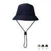 Wide Brim Hats 2021 Fast Dry 5 panel Retro Street Style Fisherman Hat Men's Women's Hiphop Drawstring Tactical Function Bucket Hat R230308