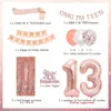 Other Event Party Supplies JOYMEMO 13th Birthday Decorations Rose Gold Balloon OMG UR A Teenager Sash Curtains Banner for Girls 13 Years Old Birthday Party 230309