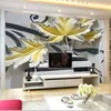 Wallpapers Customize 3D European Flower Embossed Wall Decorative Mural Custom Large Green Wallpaper Papel De Parede1