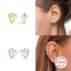 Kolczyki obręcze Aide 925 Sterling Srebrny Snowflake Moon Cross Reting Uch Ear Bone Bluckle Pave Cyrron CZ Star Earring for Women Prezent