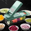 Andere Küchenwerkzeuge 12 in 1 grüne multifunktionale Gemüse -Slicer -Schneiderschneider Hand Slicer Drain Korb Küche Tool Home Gadgets