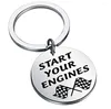 Keychains Race Day Keychain Gift Street Racing Start Your Engines Checkered Flag Jewelry Car Drag GiftsKeychains Forb22