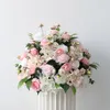 Fiori decorativi Grande seta finta rosa palla Matrimonio casa Decorazione autunnale Bouquet di alta qualità Disposizione di fiori finti di lusso