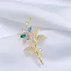 Brooches JADE ANGEL Brooch Flower Pin Wedding Jewelry Corsage Dress Coat Accessories For Women