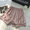 Indumenti da notte da donna Pigiama in raso Pour Femme Abbigliamento da casa Pigiama Set da 2 pezzi Abiti da donna con pantaloncini Pigiameria Loungewear Taglie forti Estate 230309