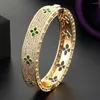 Bracelet Zlxgirl mode femmes Dubai or de mariage bijoux de mariée Zircon cubique femme grand bracelet jonc