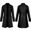 Herenjacks Jacquard Medieval Coat 2023 Europese en VS Solid Color Fashion Steampunk retro uniforme kraagkleding