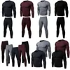 Men's Sleepwear 2PCS Men Winter Warm Pajama Sets Ultra-Soft Fleece Lined Thermal Top Bottom Underwear Set 230309