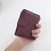 Wallets High Quality Leather Wallet Bag Classic Sheepskin Short Woven Buckle Women's Purse Card Women Purses For