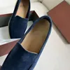 Luxe Designer Loro Suede Casual Wandelschoenen Charms Verfraaid Walk Loafers Paar Echt Heren Lederen slip op flats voor Heren Sport Jurk schoen 38-46