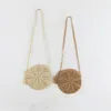 Borse da sera Borsa tessuta Thailandia Borsa da vacanza Borsa a tracolla Tassel Small Round Beach Straw