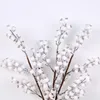 Fiori decorativi 57CM Inverno Bianco Ramo di bacche artificiali Bacche Rami di piante finte per matrimoni Home Office Party Tavoli Vaso Natale