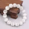 Strand Grade A Opale Bracelet Largeur 12mm Blanc Perles Rondes Lien Chaîne Diamètre 55-58mm