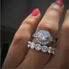 Bling AAAAA Zircon bague ensembles fête mariage bagues pour femmes hommes fiançailles bijoux Couple cadeau d'anniversaire