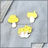 Pinnen broches pinnen 20 pc's/lot planten serie serie paddestoelmodel cartoon kattenlegering tas hoed badge unisex backpack kleding verf la sms
