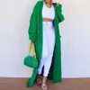 Women's Knits Tee's Tees Kintted Cardigan Women Long Jacket Autumn Winter Green Crochet Loose Sleeve Woman Sweater Warm Jumper Causal 230308