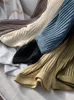 Calças femininas Capris Knitting Pit Strip calça de perna larga Autumn Winter Inverno de cintura alta Slim Drapey Tubo reto de tubo reto Micro-trompeto calças compridas 230309