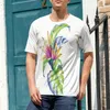 Herren-T-Shirts, Top-T-Shirt, tropische Blätter und Monstera mit abstraktem Farbschema, hawaiianische Blumenelemente, Neuheits-Aktivitätswettbewerb USA