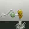 Smoking Pipes New Coloured Skull Football Glass Boiler Great Pyrex Glass Oil Burner