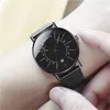 Bilek saatleri Erkekler İzler 2023 Lüks Moda İş İzle Ultra İnce Paslanmaz Çelik Örgü Kemer Kuvars Bilek Reloj hombre
