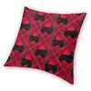 Pillow Luxury Scottish Terrier Plaid Tartan Print Square Pillowcover Home Decor Scottie Dog S Throw Case For Sofa Car