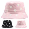 Cappelli a tesa larga Cappello a secchiello in cotone con fiore bianco carino Pesca floreale Packable Outdoor Travel Cappello Panama Cap Blossom Stampa Cappello country irlandese YD059 R230308